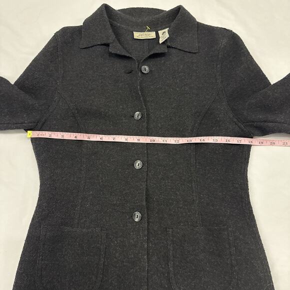 Lord & Taylor Heather Gray 6P Jacket Sweater Wool Blend Fitted Quiet Luxury - Picture 4 of 6